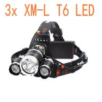 ไฟหน้ารถ XM-L 3XT6 LED หลอดไฟหน้า4โหมดโคมไฟหน้าล่าสัตว์ไฟฉายหน้ารถจักรยาน + สาย USB อุปกรณ์ชาร์จไฟ AC ในรถ ++ ใหม่