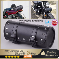 TTLIFE Universal รถจักรยานยนต์ Saddlebag กระเป๋าเครื่องมือสายยึดติดส้อมกลมสำหรับ Harley