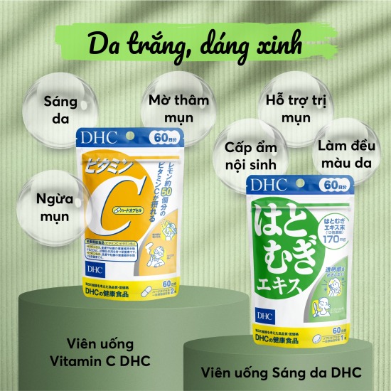 Combo viên uống trắng da mờ thâm giảm nám dhc vitamin c + dhc trắng da 60 - ảnh sản phẩm 3