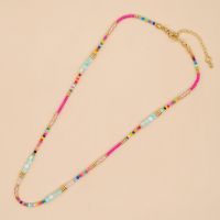 hotx【DT】 Go2boho Boho Beaded Necklaces Colorful Mixed Bead Choker Beach Jewelry