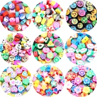 【CW】❃﹉♟  50pcs 10mm Mixed Colors Fruit Clay Spacer Beads Polymer Jewelry Making Accessories