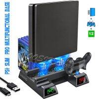 ✶ PS4 Slim Play Station 4 PRO Cooling Stand With 2 Gamepad Charging Dock 12 Video Games Support for Playstation 4 S Accessories