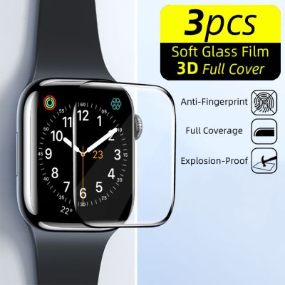 [ร้อน] นาฬิกา Apple 3ชิ้นปกป้องหน้าจอสำหรับซีรีส์7 6 SE คลุมทั้งหมดสกรีนฟิล์มสำหรับ Apple นาฬิกา7/6/5 45มม. 44มม. 41มม. ฟิล์มนาฬิกานาฬิกา