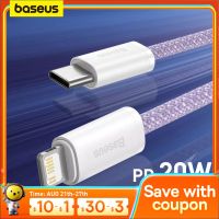 Baseus สายชาร์จ USB PD 20W สำหรับ13 12 Pro Xs Max ที่ชาร์จแบบเร็วสำหรับ Macbook Ipad Pro Type-C สายสายรับส่งข้อมูล