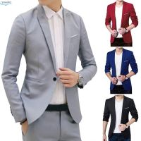 New Mens Casual Slim Fit Formal One Button Suit Blazer Coat Jacket Tops