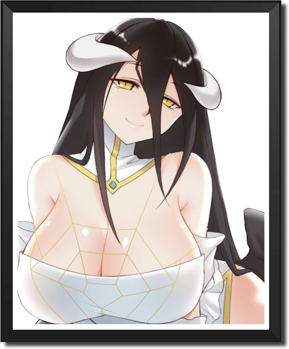 set-of-6-pieces-sexy-albedo-overlord-aniz-anime-art-collection-canvas-paper-artwork-poster8-x-10-inchesno-frameset-of-6