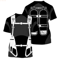 Ocean NewFashion Sports (สต็อกเพียงพอ) Tessffel Scuba Diving Suit Cosplay 3DPrint Men/Women Summer Harajuku Short Sleeve T-Shirts Streetwear A1คุณภาพสูง size:S-5XL