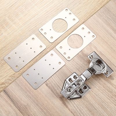 【LZ】 2 Pieces Of Durable Hinge Repair Plate Brushed Stainless Steel Fixing Plate Bracket Kit For Furniture Kitchen Closet Door