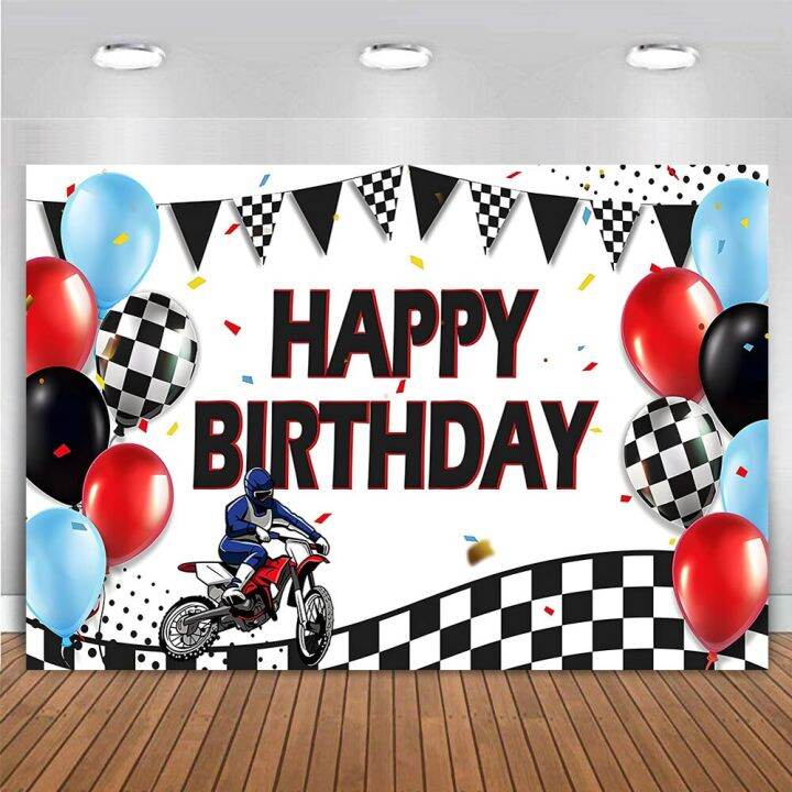 Motocross Racing Theme Dirt Bike Motorcycle Happy Birthday Party Decor