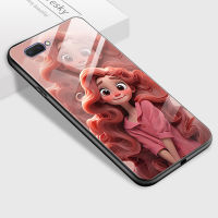 Mop Mall สำหรับ Realme C1 Realme C11 C11การ์ตูน2021เคสโทรศัพท์เจ้าหญิงยิ้มเคสเคสกันกระแทกกระจกเทมเปอร์นุ่ม