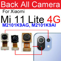 โมดูลกล้องเซลฟี่หน้าผากด้านหลังสำหรับ Xiaomi Mi 11 Mi 11 Lite 4G 5G กล้องหลักด้านหน้าหลังขนาดเล็กสายเคเบิลงอได้อะไหล่