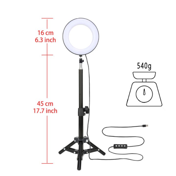 led-selfie-fill-light-ring-lamp-45-cm-tripod-with-phone-holder-dimmable-annular-camera-light-usb-for-video-youtube-live-makeup