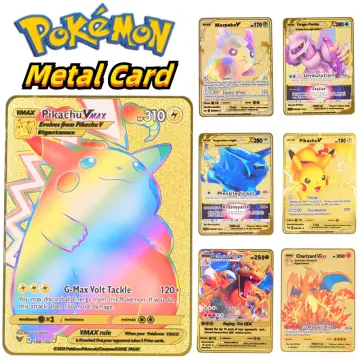 2023 Metal Pokemon Cards Letters Spanish Charizard Pikachu Gengar Mewtwo  Shiny Iron Pokémon GX Vmax EX Game Children Toys