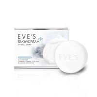 สบู่อีฟส์ สบู่ครีมขาว EVES Snowcream White Soap สบู่อาบน้ำ ลดสิว ผิวขาว ลดการสะสมของเชื้อแบคทีเรีย บำรุงผิวนุ่มชุ่มชื้น