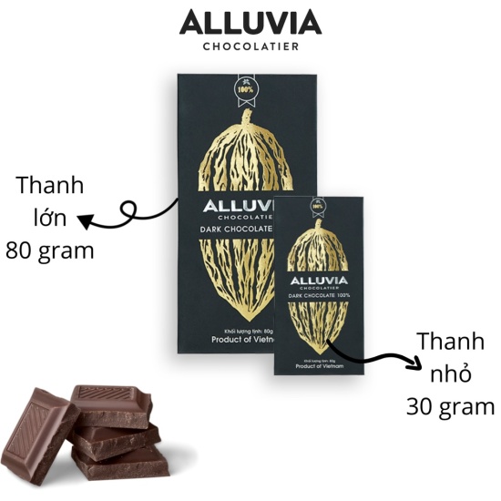 Socola đen nguyên chất không đường đắng đậm 100% ca cao alluvia chocolate - ảnh sản phẩm 4