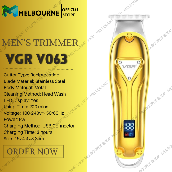 VGR V063 Professional Hair Liners Clippers VGR Cordless Outlining