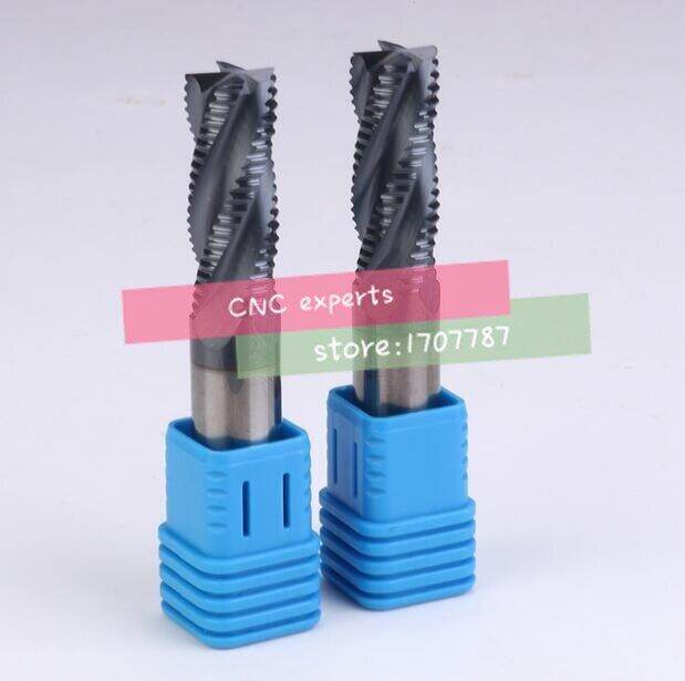 ฟรีจัดส่ง-hrc55-1pcs-คาร์ไบด์หยาบเครื่อง4f-4-5-6-8-10-12-14-16mm-end-mill-ขอบคลื่นเครื่องตัดมิลลิ่งหยาบ-cutter