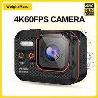 กล้องแอ็คชั่น 4K60FPS พร้อมหน้าจอควบคุมระยะไกล กล้องกีฬากันน้ำ Dash Cam กล้องกีฬาหมวกกันน็อก