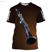 T-shirt 2023！New！tertulis 3D clarinet fashion wanita High quality products （Freeprinting of names）