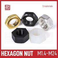 Hex Hexagon Bolt Nut M2 M3 M4 M5 M6 M8 1/100 Pcs Stainless Steel White Nylon Brass Copper 8.8 Grade Black Bolts Nuts M1.4 M24