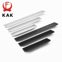 KAK Black Silver Gold Hidden Cabinet Handles Aluminum Alloy Kitchen Cupboard Pulls Drawer Knobs Door Furniture Handle Hardware Door Hardware