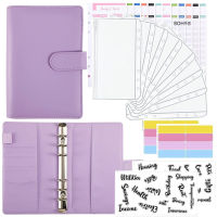 A6 PU หนัง Budget Binder Notebook เงินสดซองชุด Binder กระเป๋าเงิน Budget Saving Bill Organizer-ttlg4809