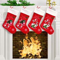 Christmas Stockings Santa Elk Socks Xmas Gift Bag Christmas Apple Bag Fireplace Tree Christmas Decorations for Home Kids Gift Socks Tights