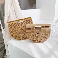 The Same Beach Bamboo Fashion Hand-held Semi-round Bag for Women