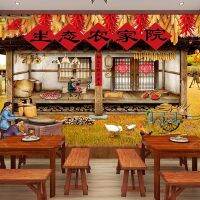 (HOT) ขายส่งย้อนยุคคิดถึง 6070 อายุ 3d วอลล์เปเปอร์บ้านไร่ฟาร์มร้านอาหารร้านอาหารภาพจิตรกรรมฝาผนังร้านอาหารพื้นบ้านบ้านเก่า