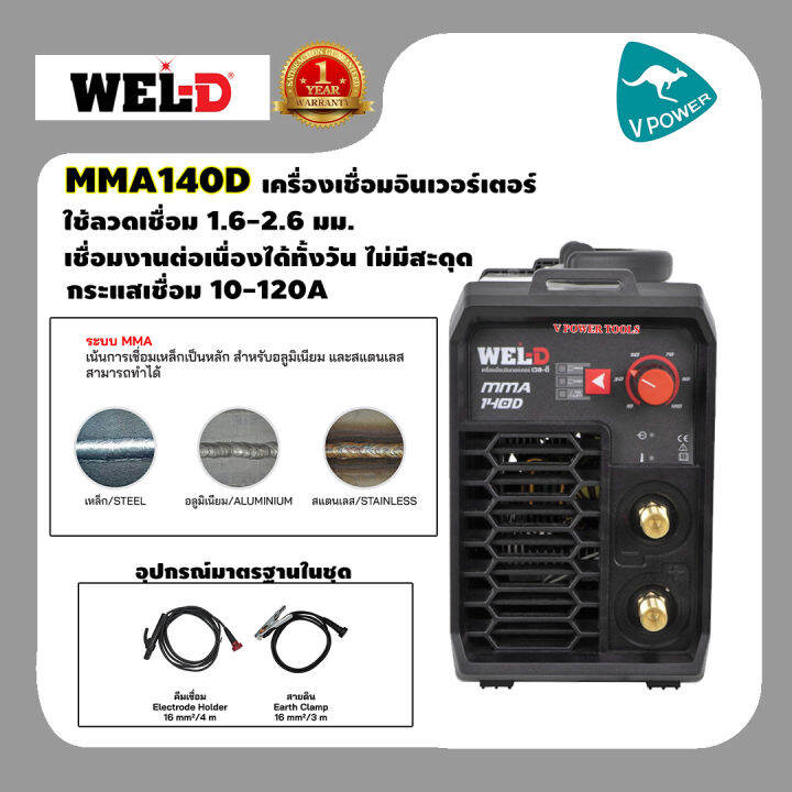 wel-d-เครื่องเชื่อมอินเวอร์เตอร์-รุ่น-mma140d-ลวดเชื่อม-1-6-2-6-มม-เชื่อมงานต่อเนื่องได้ทั้งวันไม่มีสะดุด