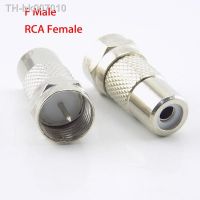 ♦✷  2pcs Adapter F Type Male Plug to RCA Female Jack TV Video  Connector Coax Cable Straight RF Coaxial