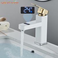 ♚▽ Digital Basin Faucet Touch Button Hot Cold Water Temperature LED Black Gold Washbasin Bathroom Smart Mixer Valve Tap Accessorie