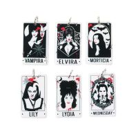 【CW】 6Pcs Fashion Hollaween Charms Card Horror Jewlery Findings Earring Necklace Diy Making