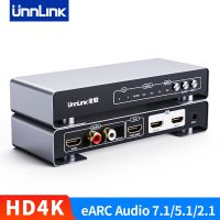 Unnlink eARC HDMI 4K60Hz ekstraktor Audio HDMI ke HDMI R/L optik Toslink R/L Spdif 7.1/5.1 pemisah saklar konverter Audio