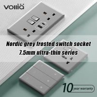 Vollia แผงสวิตช์ซ็อกเก็ตผนัง 1/2/3/4 Gang 1/2 วิธีสวิตช์ไฟ ซ็อกเก็ตผนังสำหรับประเทศไทย แฟชั่นไฟฟ้าบ้านสวิทช์ซ็อกเก็ตแผง ซ็อกเก็ตผนังพร้อมอินเทอร์เฟซ 2.1AUSB คู่ สวิตช์ไฟบ้านทันสมัย ปลั๊กไฟสำหรับบ้าน สวิตช์ไฟบ้าน