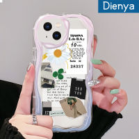 เคส Dienya สำหรับ iPhone 14 Pro Max 14 Plus 13 Pro Max 13 Mini เคสแฟชั่นลายหญ้าโชคดีสีสันสดใสเนื้อครีมนุ่มเคสมือถือกันกระแทกแบบใสสร้างสรรค์ฝาครอบป้องกันซิลิโคนโปร่งใสลายกล้องถ่ายรูป