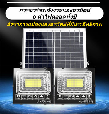 ไฟโซล่าเซลล์ ซื้อ 1 แถม 1 Solar light 1000W/800W/600/500W/300W โซล่าเซลล์ ไฟสปอตไลท์ โคมไฟโซล่าเซลล์ ไฟกลางแจ้งกันน้ำ