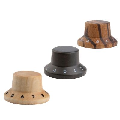 Dopro 2pcs/4pcs Wood Knobs ST Bell Knobs Wood Control Knobs Guitar Bass Top Hat Knobs with Numbers Maple/Rose/Zebra Wood Guitar Bass Accessories