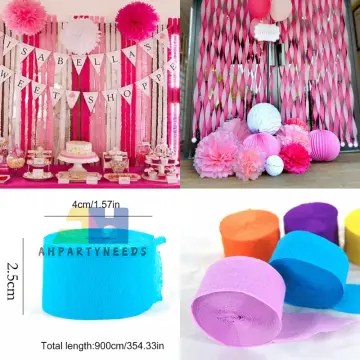 12 Pcs Party Crepe Paper Birthday Streamers Accessories Ballons Decoration  Colorful for Decorations 