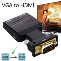 1080P VGA to HDMI Video Converter Adapter with Mini USB Power Cable 3.5mm Audio Cable vga2hdmi for HDTV DVD PC