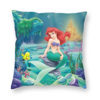 Disney Mermaid Princess Ariel Decorative Pillow Case Girl Room Decorative Pillow Case 45*45cm Sleeping Pillows for Decoration