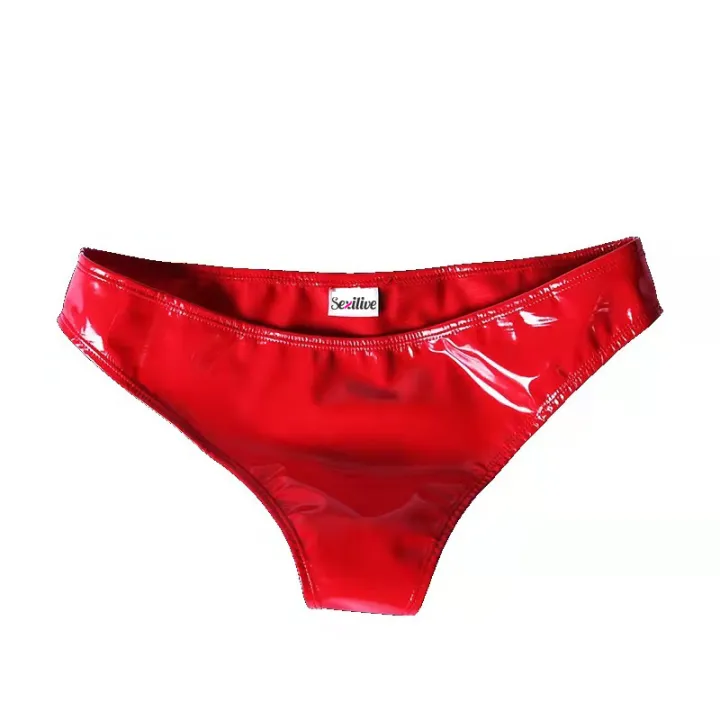 Glossy Low Waist PVC Leather Shorts For Sex Sexy Bottom Fetish Sheath ...