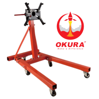 OKURA แท่นประกอบเครื่องยนต์ ขาตั้งซ่อมเครื่องยนต์ ENGINE STAND OK-2ES แท่นประกอบเครื่อง ขาตั้ง รับน้ำหนัก แท่น 2000 ปอนด์ แท่นยึดจับเครื่องยนต์