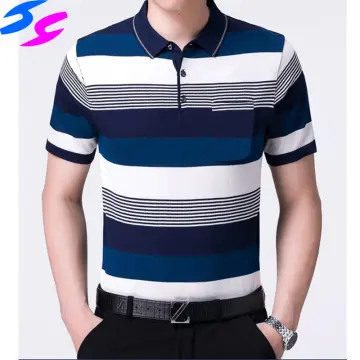  Summer Ice Silk Polo Shirt Men Short Sleeve Lapel Plaid Tshirts  Oversized Loose Polos Shirts Black : Clothing, Shoes & Jewelry