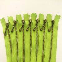 ✸▩ 5pcs green 3 (20-50cm) 8-20inch Round bead modeling copper zipper metal zipper