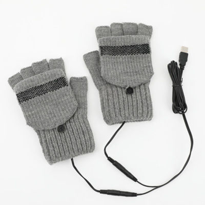 USB Powered Heating Gloves Wool Warm Gloves Computer Mobile Supply Washable Touch Screen Mittens Winter Accessories S2634