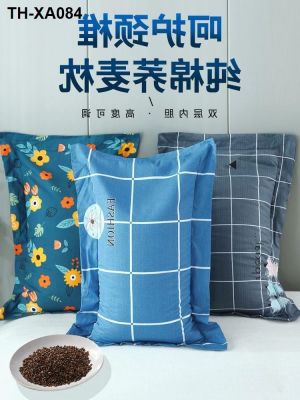 All single hard buckwheat pillow high shell pillowcase adult male neck guard sleeping student dormitory
