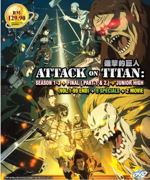 Attack on Titan Season 1~4 Complete Anime DVD 进击的巨人| Lazada