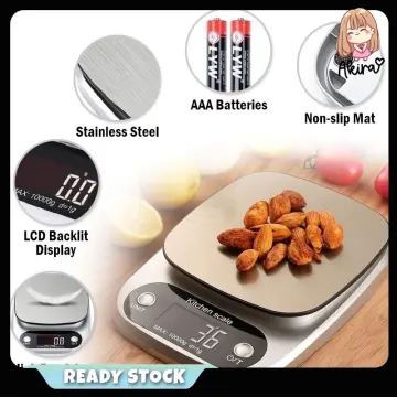 10kg/1g 5kg/0.1g USB Charging Digital Kitchen Scale IP67 Waterproof  Stainless Steel Weighing Scale Food Diet Electronic Scale