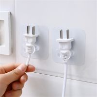 10Pcs/Set Power Plug Hook Data Line Storage Socket Electrical Wire Bracket Kitchen Transparent Stealt Self Adhesive Wall Hanging